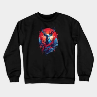 Colorful AI Deer Crewneck Sweatshirt